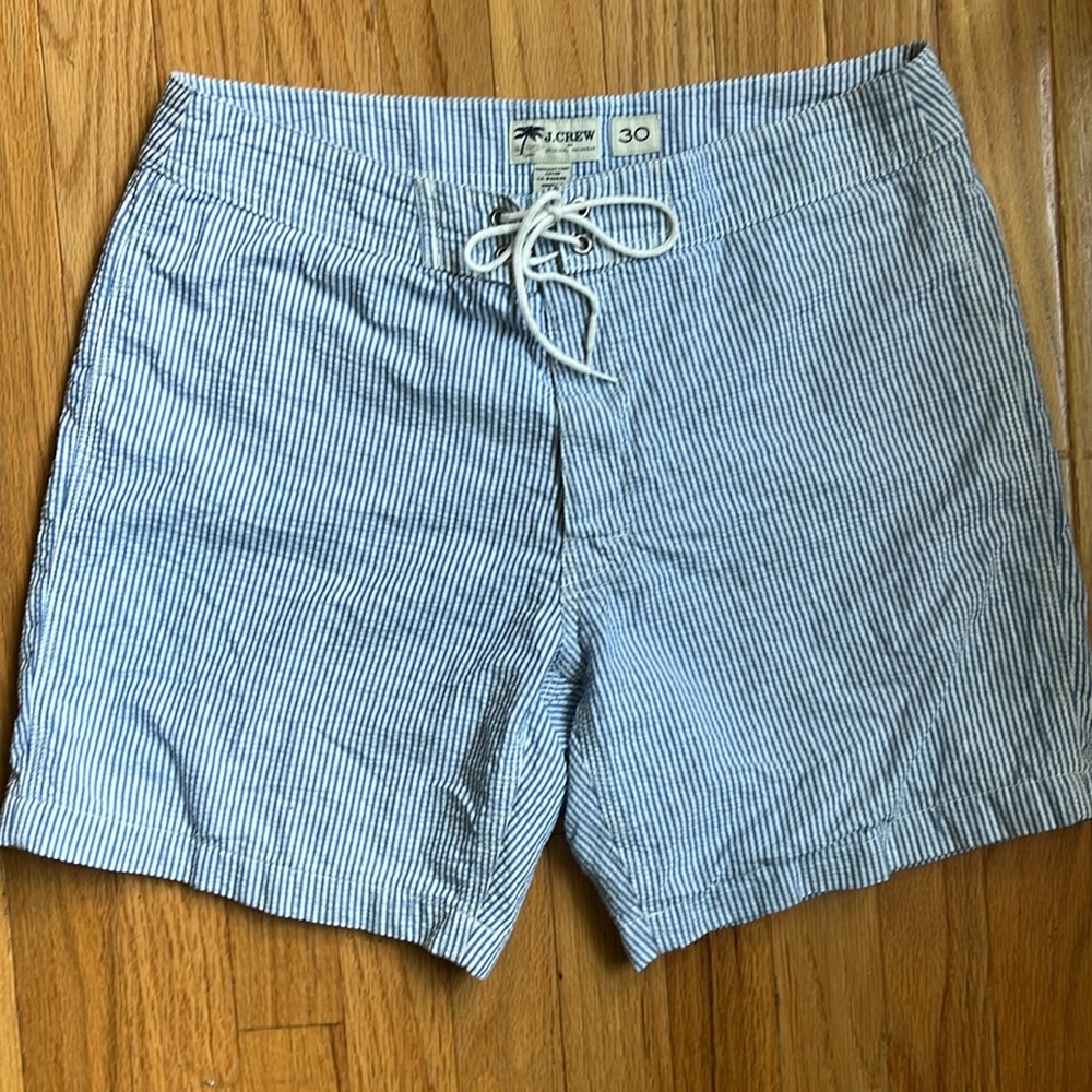 J crew seersucker swim shorts